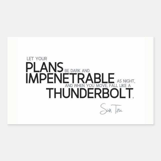 QUOTES: Sun Tzu: Dark and impenetrable Sticker (Front)