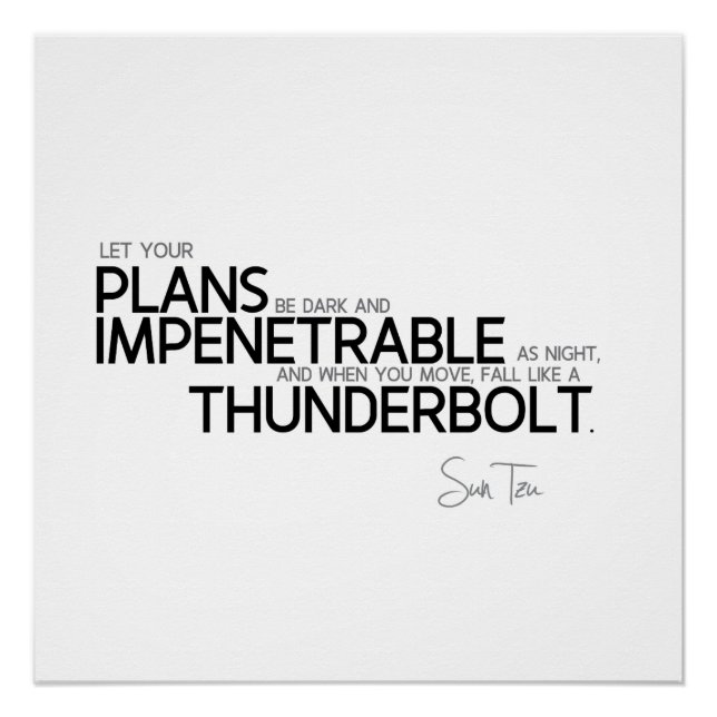 QUOTES: Sun Tzu: Plans impenetrable Poster (Front)