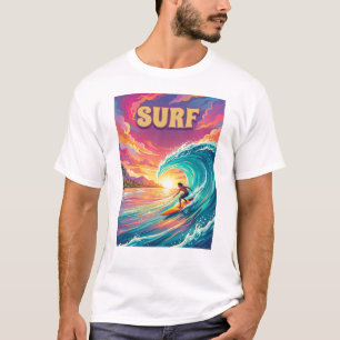 quotes surf surfing colorfull style design T-Shirt