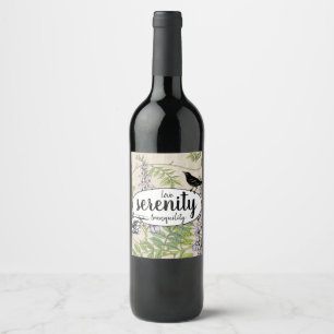 Quotes Typography Nature Birds Floral Wine Label