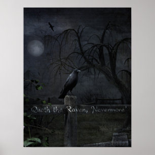"Quoth Raven, "plus jamais"" affiche gothique