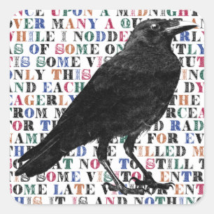 Quoth The Raven Never More Square Sticker