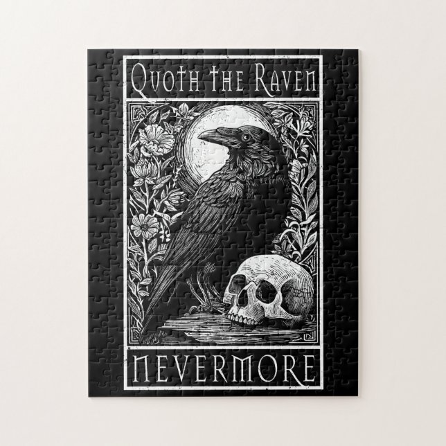 Quoth the Raven - Nevermore - Edgar Allan Poe art Jigsaw Puzzle (Vertical)