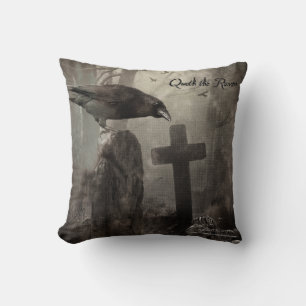 Quoth the Raven Throw Pillow