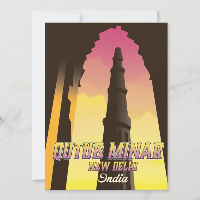 Qutub Minar  New Delhi India travel poster (Front)