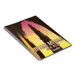 Qutub Minar  New Delhi India travel poster Notebook