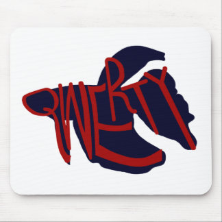 qwerty fish stencil mouse pad