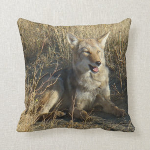 R18 Coyote Laying Throw Pillow