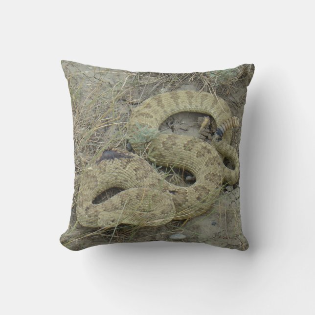 R20 Prairie Rattlesnake Throw Pillow (Front)