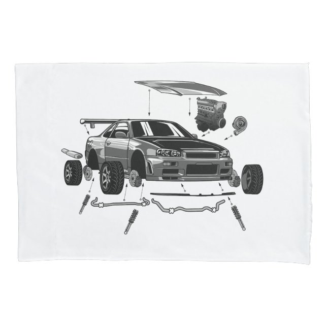R34 SKYLINE ASSEMBLY PILLOWCASE (Front)