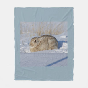 R5 Cottontail Rabbit in Snow Fleece Blanket