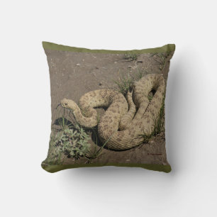 R6 Prairie Rattlesnake Throw Pillow