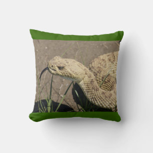 R8 Prairie Rattlesnake Head Shot Throw Pillow