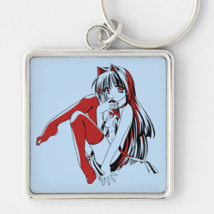 R & B Manga, Neko Catgirl Furry Loli Anime Keychain