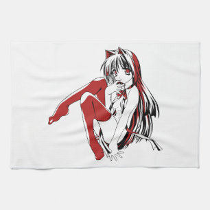 R & B Manga, Neko Catgirl Furry Loli Anime Kitchen Towel