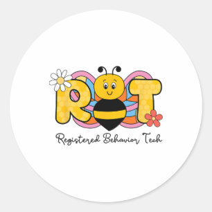 R Bee T Registered Behaviour Technician Rbt Floral Classic Round Sticker