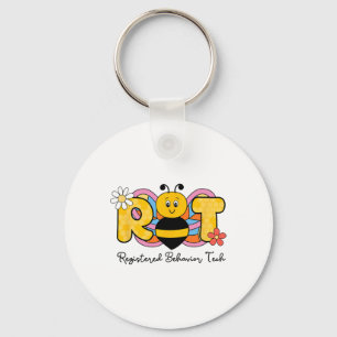 R Bee T Registered Behaviour Technician Rbt Floral Keychain