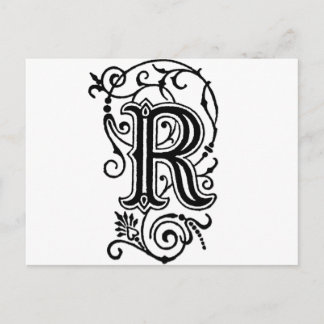 R Decorative Letter Postcard