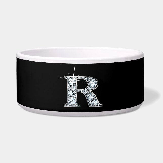 R "Diamond Bling" Pet Bowl (Front)