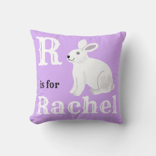R est pour Rachel bébé fille Coussin de jet