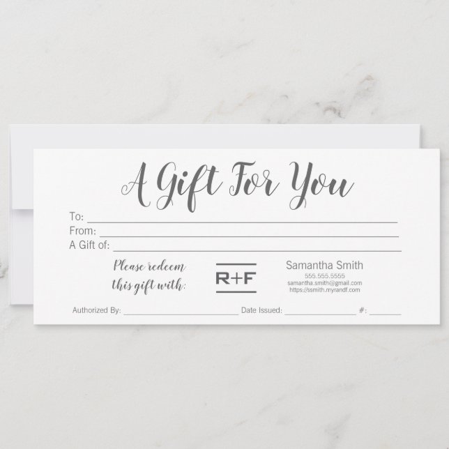 R+F Gift Certificate Invitation (Front)