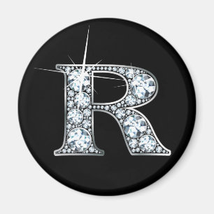 "R" Faux-"Diamond Bling" Magnet