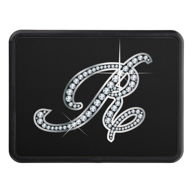 R Faux-"Diamond Bling" Tow Hitch Cover (Front)