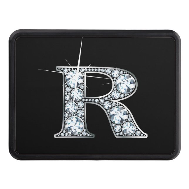 R Faux-"Diamond Bling" Trailer Hitch Cover (Front)