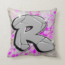 R - Graffiti pillow