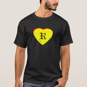 "R" Heart Yellow Red Wedding Invitation The MUSEUM T-Shirt