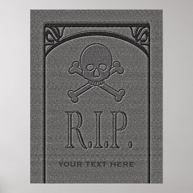 R.I.P. Custom Name Gravestone Halloween Props Poster (Front)
