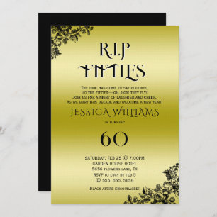 R.I.P. Fifties, Gothic 60th Birthday  Invitation