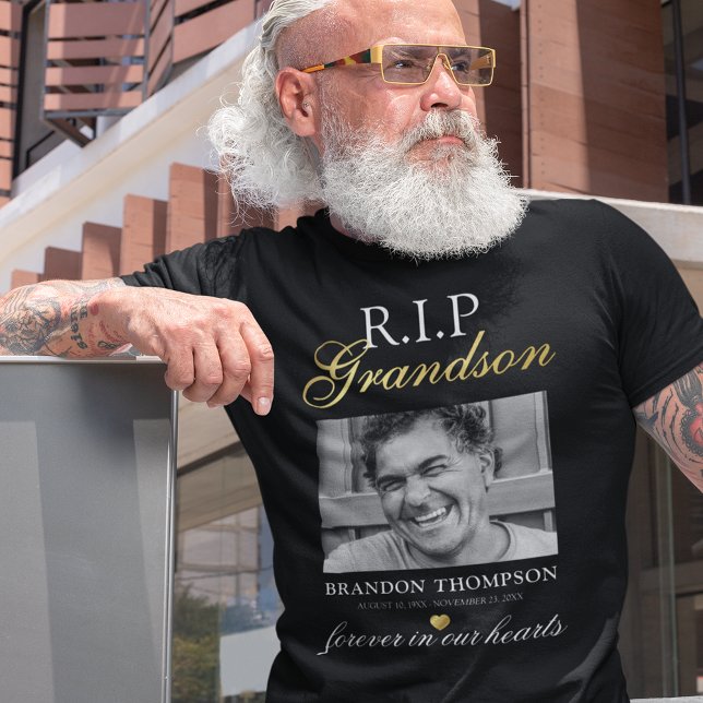 R.I.P Grandson Photo Memorial T-Shirt (Creator Uploaded)