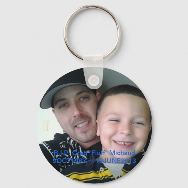 R.I.P. Greg "Fluff" Michaud Keychain (Front)