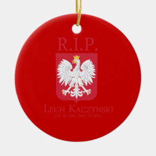 R.I.P. Lech Kaczynski Ceramic Ornament