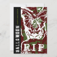 R.I.P Scary Death With Wings Goth Halloween Party 