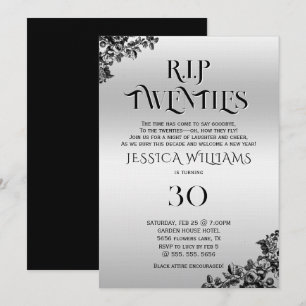 R.I.P. Twenties, Gothic 30th Birthday Invitation
