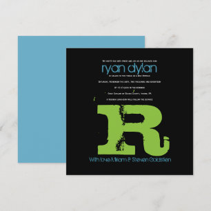 R Initial Collection Bat Bar Mitzvah Invitation