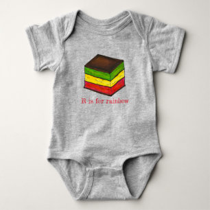R is for Rainbow Italian Seven Layer Cookie ABCs Baby Bodysuit
