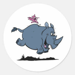 R is for Rhino Classic Round Sticker