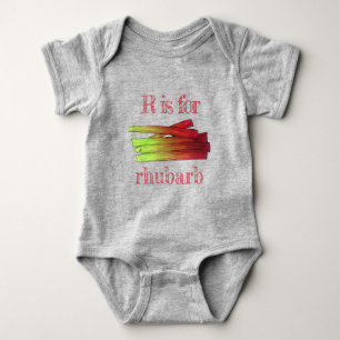 R is for Rhubarb Stalks Vegetable Garden Food Veg Baby Bodysuit