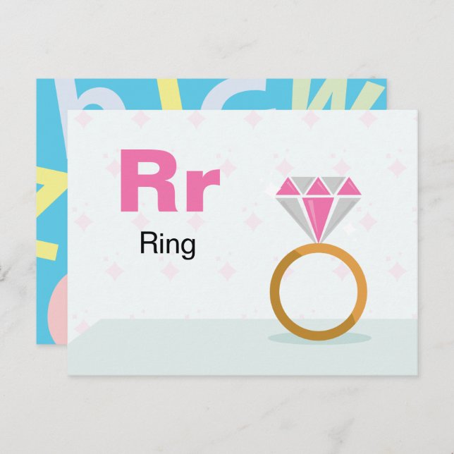 R is for Ring - Alphabet Flash Card (Front/Back)