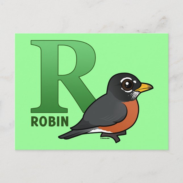 R is for Robin Postcard (Front)