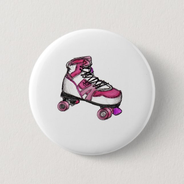 R is for Rollerskate 2 Inch Round Button (Front)