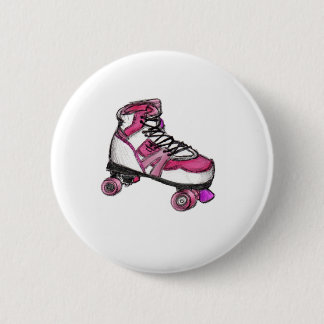 R is for Rollerskate 2 Inch Round Button