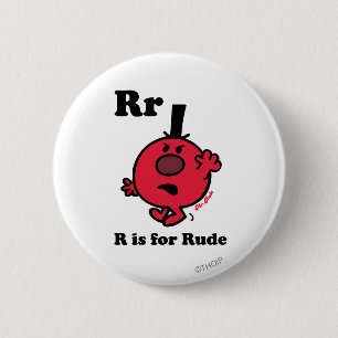 R is for Rude 2 Inch Round Button