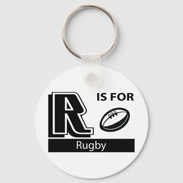 R Is For Rugby Keychain (Front)