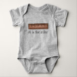R is for Ruler Mathematics Math Class School ABCs Baby Bodysuit<br><div class="desc">Alphabet letter fun! Baby suit design features an original marker illustration of a wooden ruler,  with R IS FOR RULER in a fun font. Great for learning the ABCs.

Don't see what you're looking for? Need help with customization? Click "contact this designer" to have something created just for you!</div>