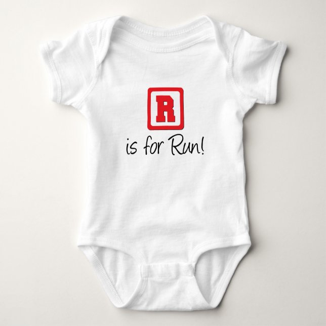 R Is For Run Baby Bodysuit (Front)
