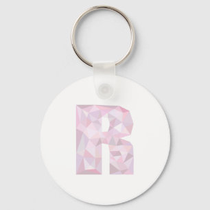 R - Low Poly Triangles - Neutral Pink Purple Grey Keychain